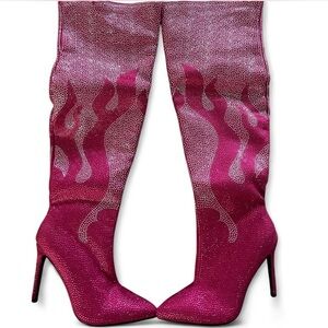 Fashion Nova Pink Over the Knee Boots